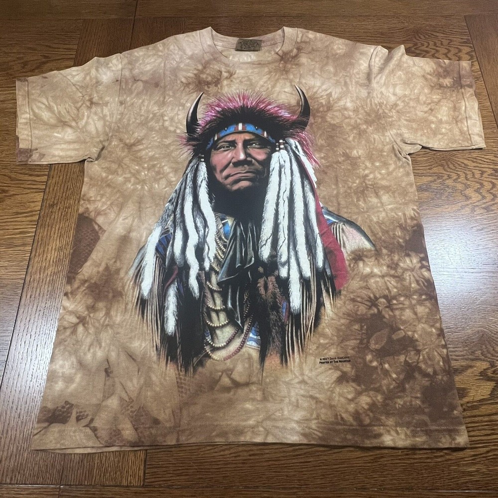 VTG 1997 Native American Chief by David Kaskaske on The Mountain Tie Dye Large